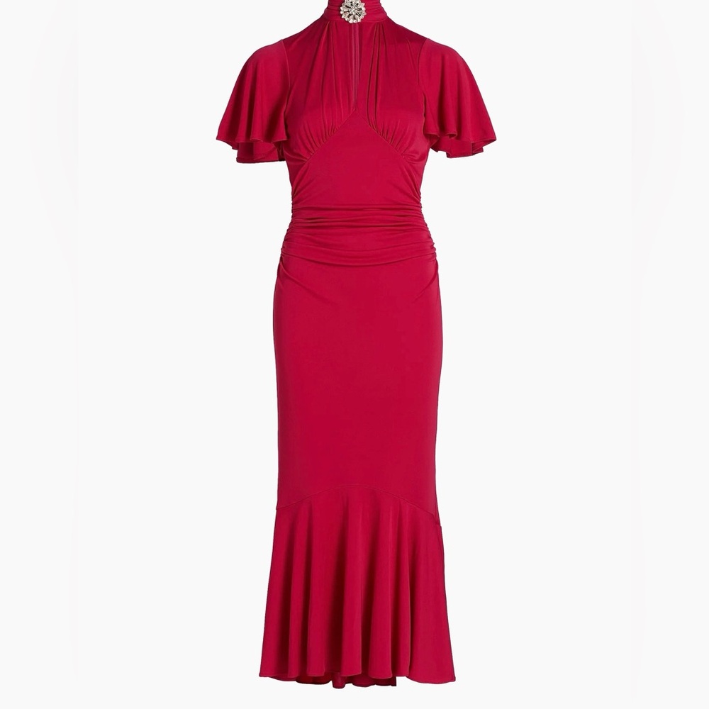 Cinq à Sept Fuchsia Midi Dress - Picture 2 of 13